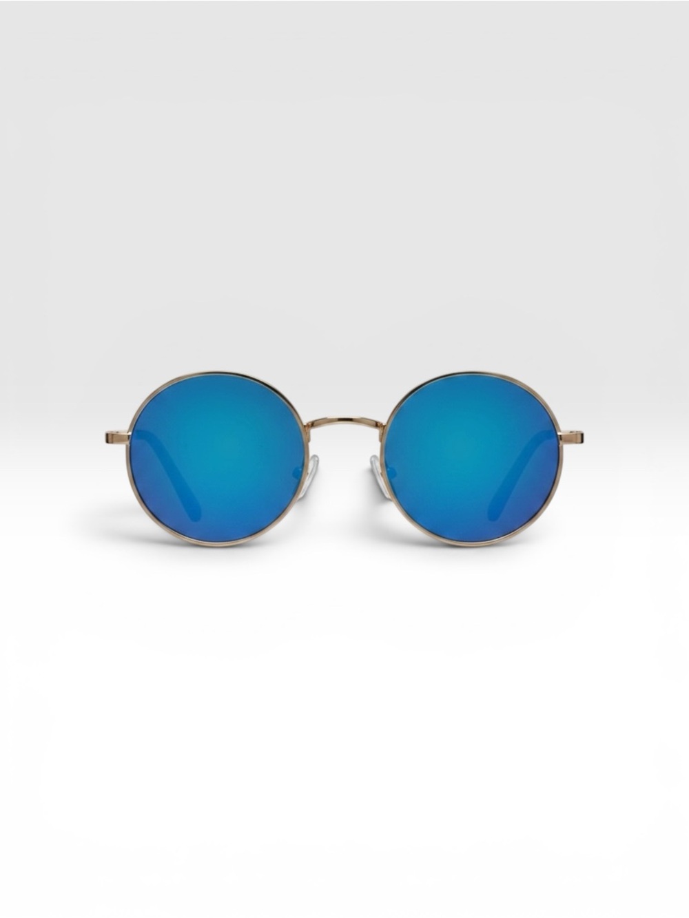 Stylish Round Blue Mirrored Sunglasses